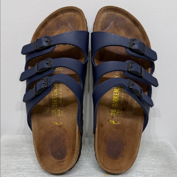 Birkenstock 38 W7/M5 Original Florida Birko Flor Stretta Soft Footbed, Blue. - Picture 1 of 15